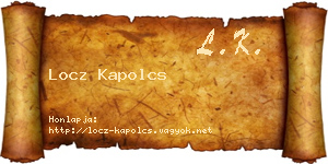 Locz Kapolcs névjegykártya